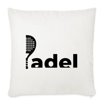 Padel-Schläger-Logo | Minimalistisches Sportdesign - Sofakissenbezug 45 x 45 cm - Naturweiß  - Vorne