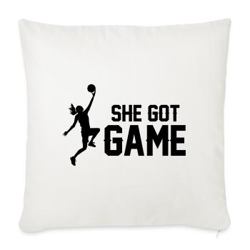 Frauen Basketball - Sofakissenbezug 45 x 45 cm - Naturweiß  - Vorne
