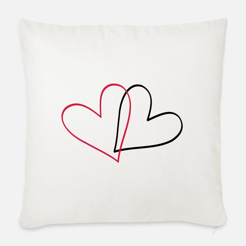 Herzen Herz Geschenkidee Partnerlook - Sofakissenbezug 45 x 45 cm - Naturweiß