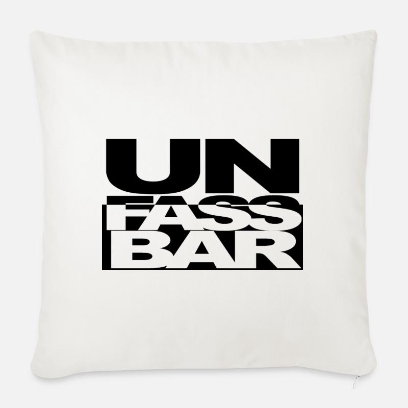 UNFASSBAR negativ - Sofakissenbezug 45 x 45 cm - Naturweiß