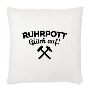 Ruhrpott Glück Auf Ruhrgebiet - Sofakissenbezug 45 x 45 cm - Naturweiß  - Vorne