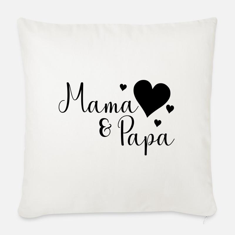 Mama und Papa - Sofakissenbezug 45 x 45 cm - Naturweiß