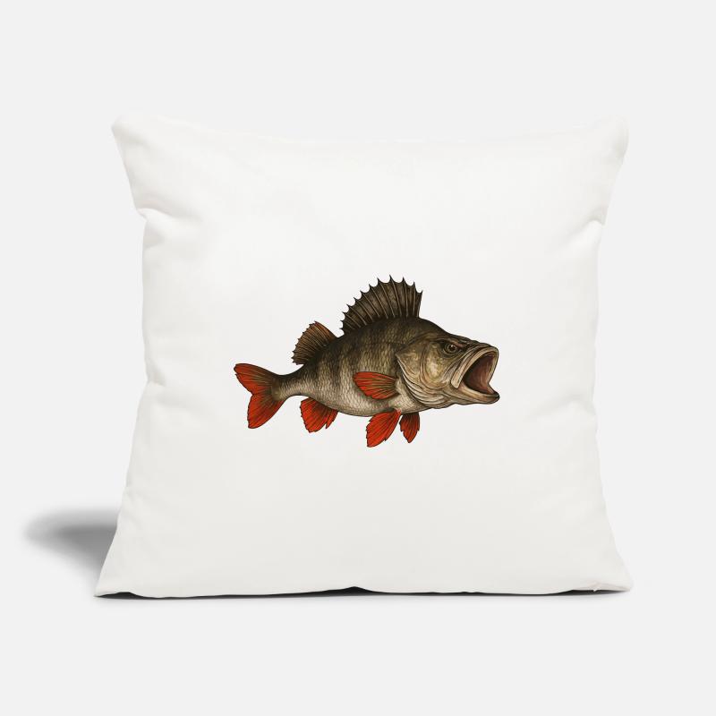Perche Perche Perche Perche Perche Pêche Perche Perche Housse de coussin décorative 45 x 45 cm