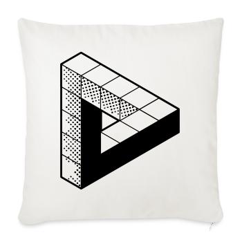 Unmögliches Dreieck - Tribar - Penrose Triangel - Sofakissenbezug 45 x 45 cm - Naturweiß  - Vorne