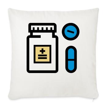 Pillen, Medikamente, Medizin, Drogen, Pillendose - Sofakissenbezug 45 x 45 cm - Naturweiß  - Vorne
