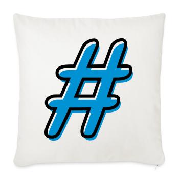 Hashtag - Sofakissenbezug 45 x 45 cm - Naturweiß  - Vorne