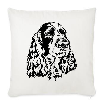 Englischer Springer Spaniel Kopf - Sofakissenbezug 45 x 45 cm - Naturweiß  - Vorne