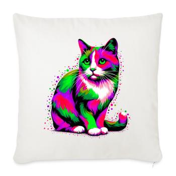 Cat - Sofa pillowcase 17,3'' x 17,3'' (45 x 45 cm) - natural white - Front