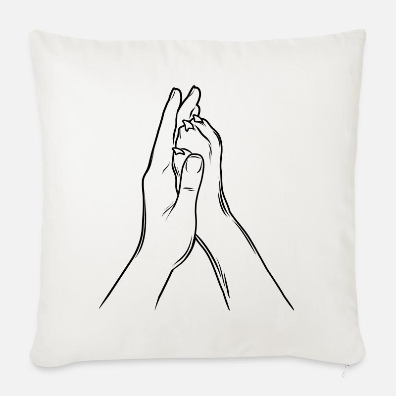 Hand + Hundepfote - High Five - Hunde Fan - Sofakissenbezug 45 x 45 cm - Naturweiß 