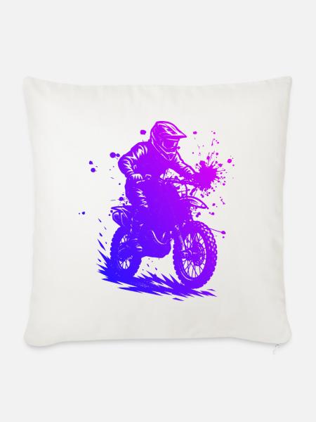 Motocross Motiv das sofort wirkt - Sofakissenbezug 45 x 45 cm - Naturweiß