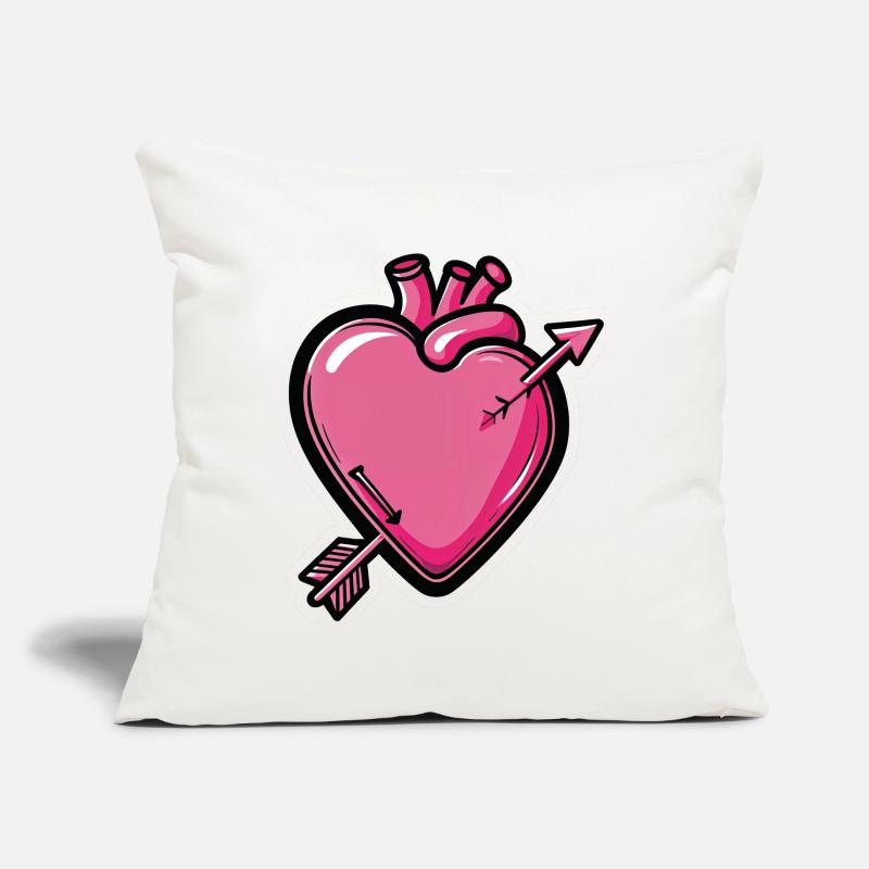 Heart Arrow Comic Pink Housse de coussin décorative 45 x 45 cm