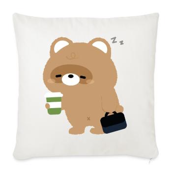 Sleepy Beaver and coffee - Sofa pillowcase 17,3'' x 17,3'' (45 x 45 cm) - natural white - Front