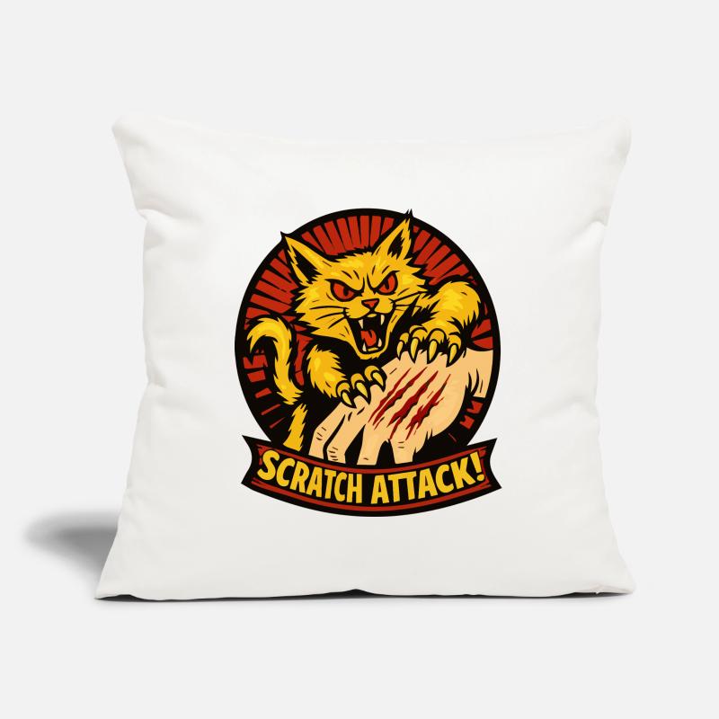 Attaque à griffures Griffes de chat en colère Conception Housse de coussin décorative 45 x 45 cm