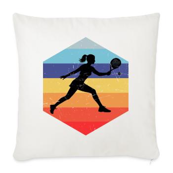 Idée cadeau d’accessoires de padel pour les fans débutants en padel - Housse de coussin décorative 45 x 45 cm - blanc nature - Devant