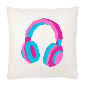 Headphones 80s Retro Synthwave DJ Music Gamer - Sofa pillowcase 17,3'' x 17,3'' (45 x 45 cm) - natural white - Front
