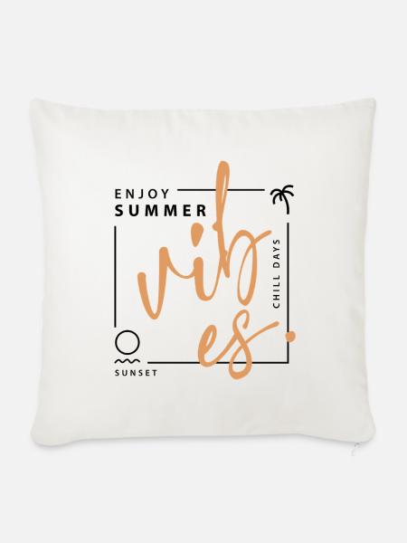 Summer Vibes - Sofakissenbezug 45 x 45 cm - Naturweiß