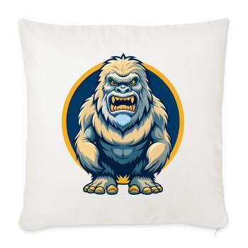 Yeti Kawaii Maskottchen-Cartoon-Charakter-Clipart-Logo - Sofakissenbezug 45 x 45 cm - Naturweiß  - Vorne