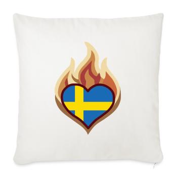 Sweden Flag Heart on Fire - Sofakissenbezug 45 x 45 cm - Naturweiß  - Vorne