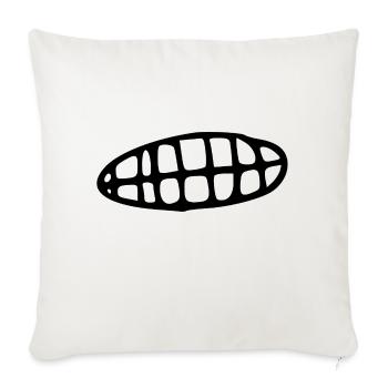 Grinning mouth with teeth - Sofa pillowcase 17,3'' x 17,3'' (45 x 45 cm) - natural white - Front