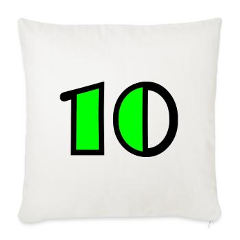10 ANS. 10e ANNIVERSAIRE. ANNIVERSAIRE 10 ANS - Housse de coussin décorative 45 x 45 cm - blanc nature - Devant