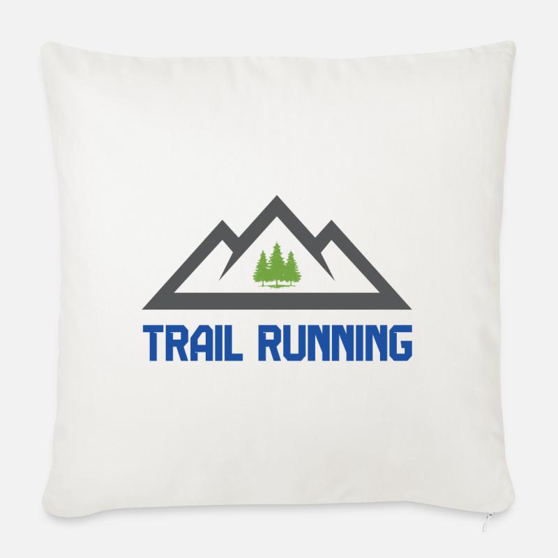 Trailrunning (Trailrunning) - Sofakissenbezug 45 x 45 cm - Naturweiß 