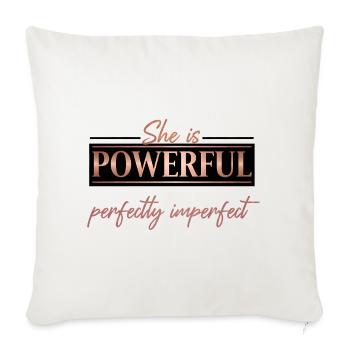 Puissant et parfaitement imparfait – Design Rose Gold - Housse de coussin décorative 45 x 45 cm - blanc nature - Devant