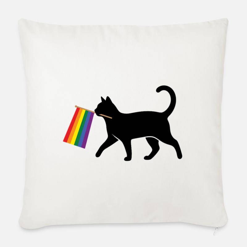 Pride Month LGBT – Ally Cat - Sofakissenbezug 45 x 45 cm - Naturweiß