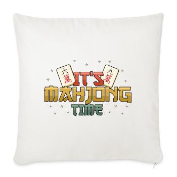 It's Mahjong Time Mahjong Game Social Club - Sofa pillowcase 17,3'' x 17,3'' (45 x 45 cm) - natural white - Front