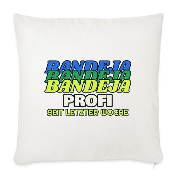 Bandeja Profi seit letzter Woche - Padel - Sofakissenbezug 45 x 45 cm - Naturweiß  - Vorne
