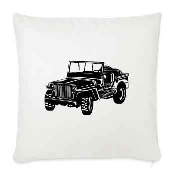 4x4 / Jeep SUV 02_schwarz - Housse de coussin décorative 45 x 45 cm - blanc nature - Devant