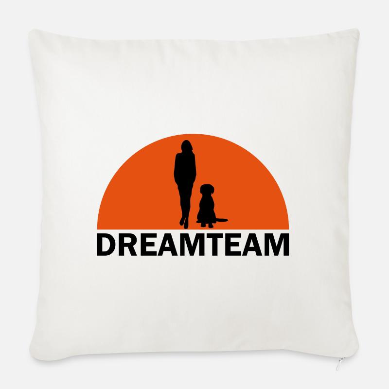 DREAM TEAM - Housse de coussin décorative 45 x 45 cm - blanc nature