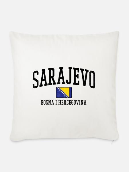 Bosnien Flaggenkunst Balkan - Sofakissenbezug 45 x 45 cm - Naturweiß