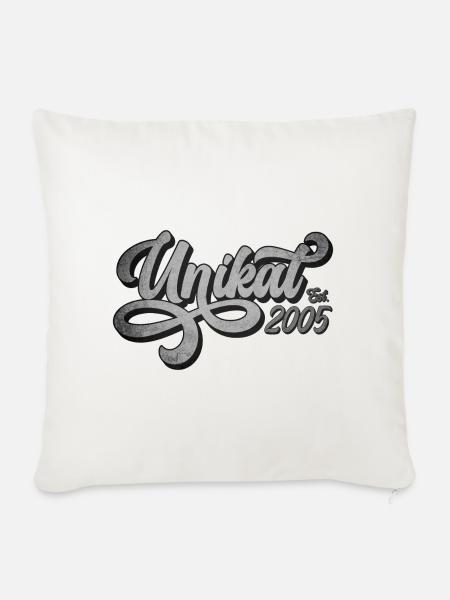 Unikat Est. 2005 - Geschenk 21. Geburtstag - Sofakissenbezug 45 x 45 cm - Naturweiß