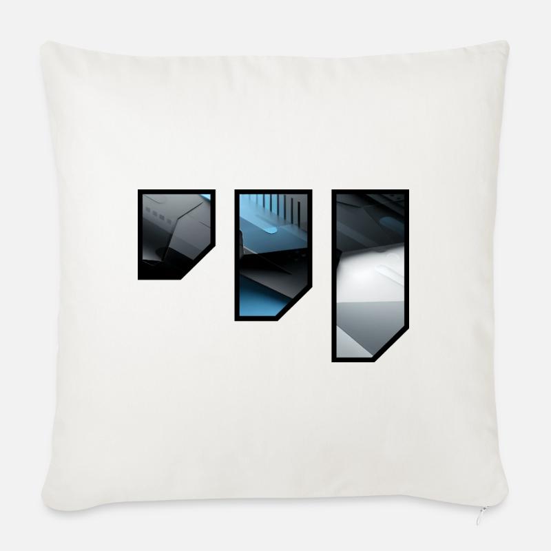Futuristic Techno Abstract Pattern - Sofa pillowcase 17,3'' x 17,3'' (45 x 45 cm) - natural white