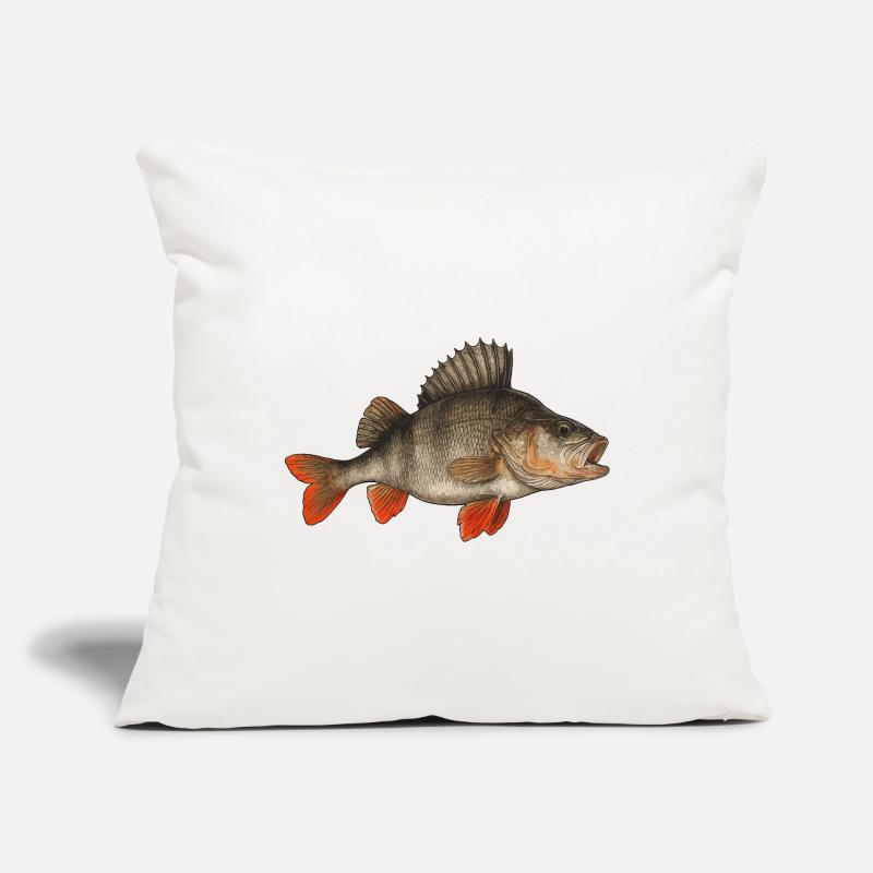 Perche Perche Perche Perche Perche Pêche Perche Perche Housse de coussin décorative 45 x 45 cm