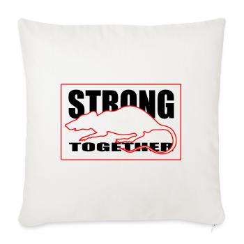 Unity Rongeur Silhouette T-shirt graphique rouge et noir - Housse de coussin décorative 45 x 45 cm - blanc nature - Devant