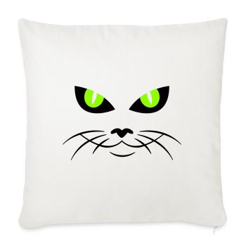 cat face - katzengesicht - Housse de coussin décorative 45 x 45 cm - blanc nature - Devant