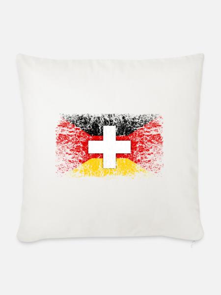 Deutschland Schweiz 001 - Sofakissenbezug 45 x 45 cm - Naturweiß 