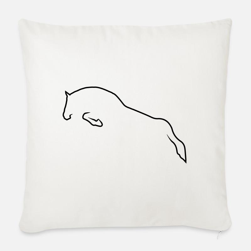 Springpferd - Sofakissenbezug 45 x 45 cm - Naturweiß 