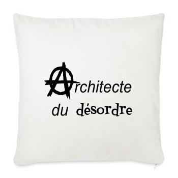t-shirt anarchy architect of the mess tote bag - Sofa pillowcase 17,3'' x 17,3'' (45 x 45 cm) - natural white - Front