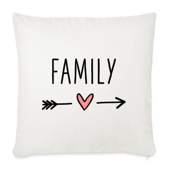 Family heart arrow love cupid cohesion - Sofa pillowcase 17,3'' x 17,3'' (45 x 45 cm) - natural white - Front