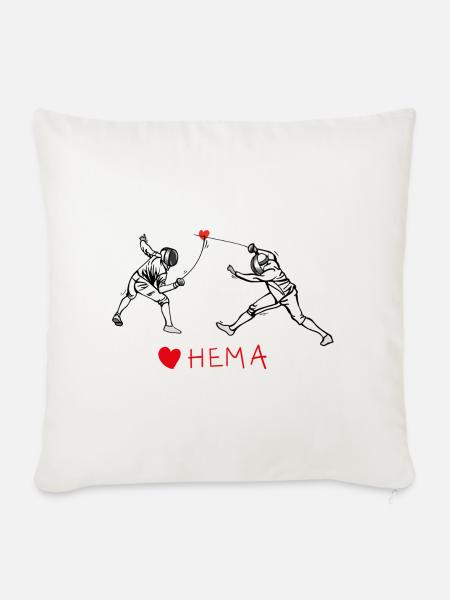 HEMA Fechten, Schwertkampf, Schwertkampf - Sofakissenbezug 45 x 45 cm - Naturweiß 