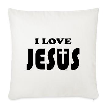 I love Jesus - Sofakissenbezug 45 x 45 cm - Naturweiß  - Vorne