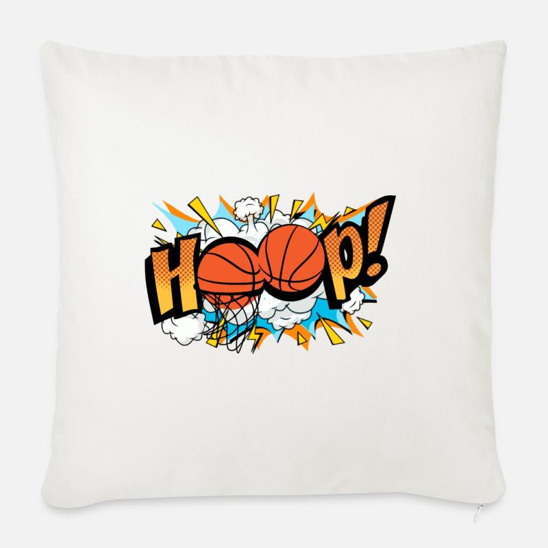 Hope ! Pop Art Explosion Basket - Housse de coussin décorative 45 x 45 cm - blanc nature