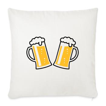 2 chopes à bière Prosten (bière / chope à bière / 2C) - Housse de coussin décorative 45 x 45 cm - blanc nature - Devant