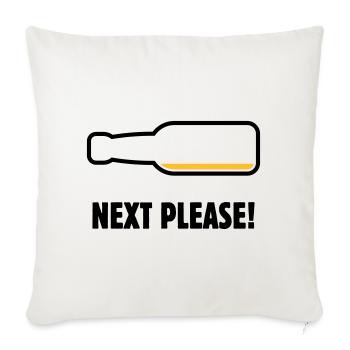 Next Please! (Beer / Beer / POS 2C) - Sofa pillowcase 17,3'' x 17,3'' (45 x 45 cm) - natural white - Front