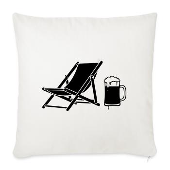 Deck Chair Beer Holiday Icon - Sofa pillowcase 17,3'' x 17,3'' (45 x 45 cm) - natural white - Front