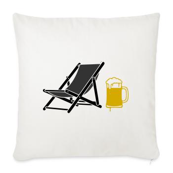 Beach Chair Beer Colored Vector - Sofa pillowcase 17,3'' x 17,3'' (45 x 45 cm) - natural white - Front