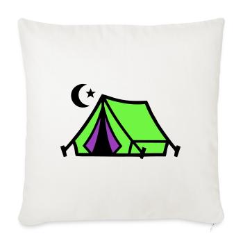 Camping Tent Moon Graphic - Housse de coussin décorative 45 x 45 cm - blanc nature - Devant