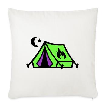 Tent Campfire Festival Icon - Sofa pillowcase 17,3'' x 17,3'' (45 x 45 cm) - natural white - Front